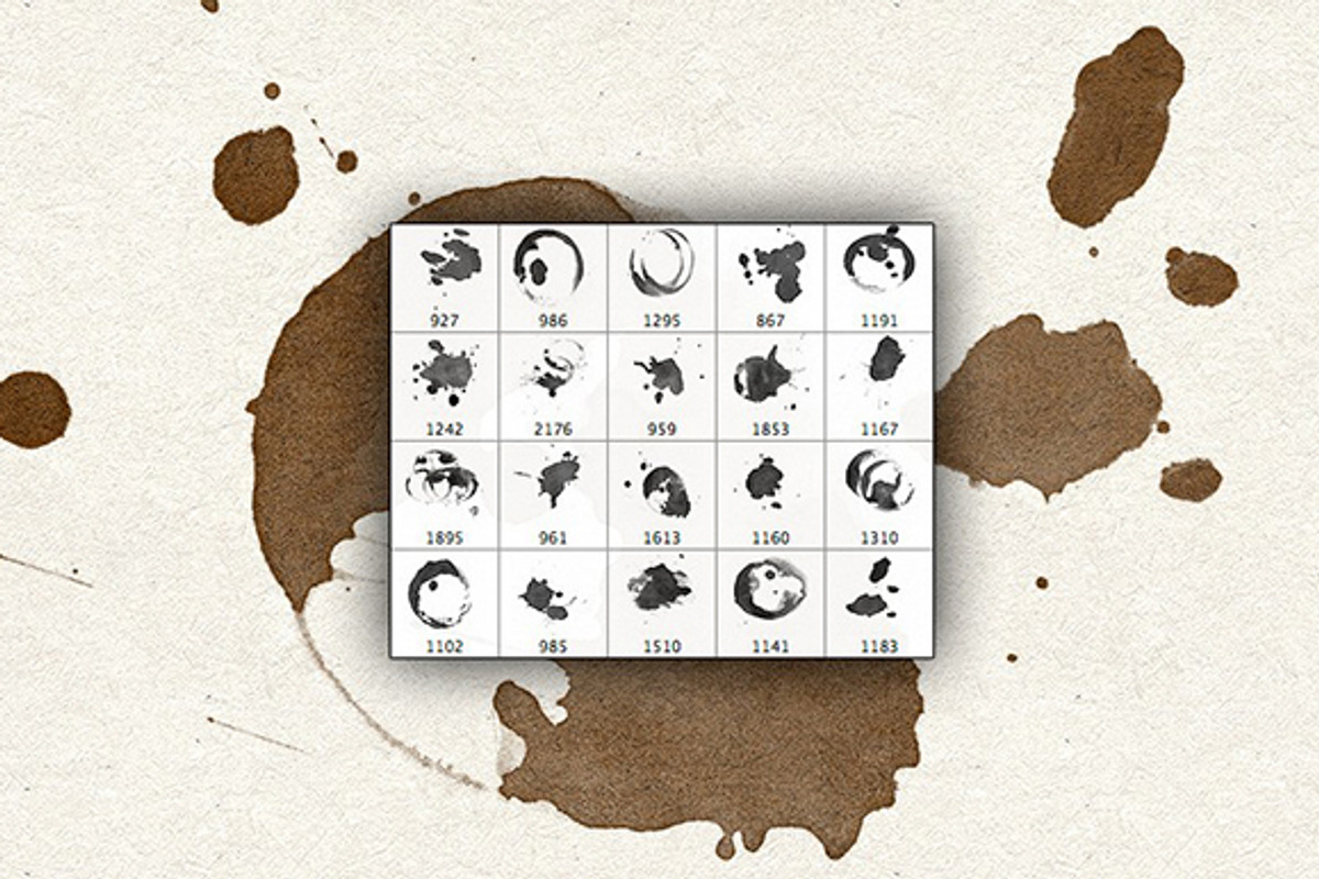 Coffee Stains - 20 Brushes & Vectors preview 4