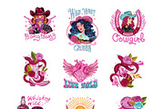 Cowgirl wild west graphic, a Person Illustration by Yelloo Fish (Thumbnail 4 of 29)