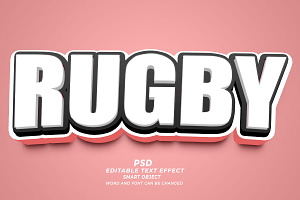 Rugby PSD 3d Editable Text Effect