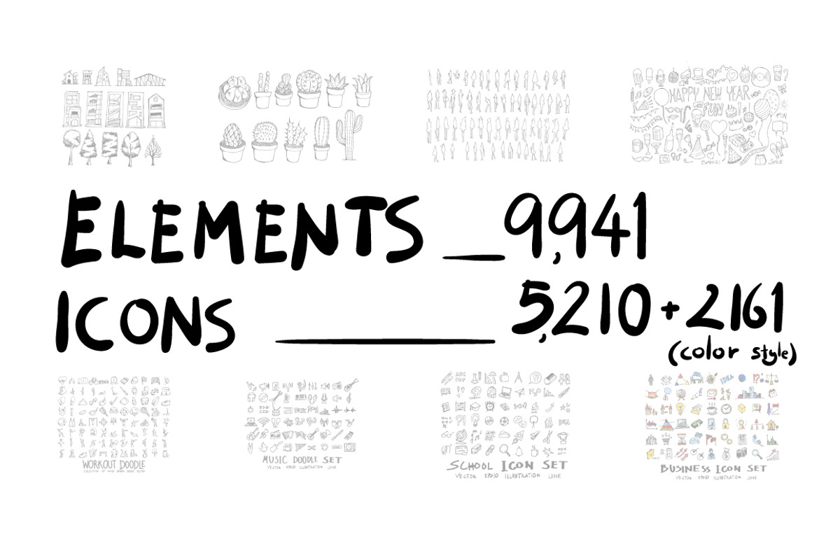 15151 in 1 Doodle Giant bundle, an Object Illustration by TKDoodle (Photo 2 of 144)
