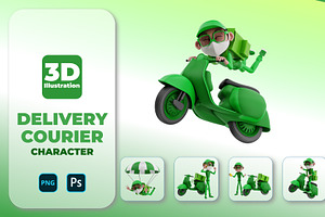 3D DELIVERY COURIER ILLUSTRATION