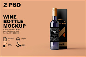 Wine Bottle Mockup, a Product Mockup by GraphicsPixel
