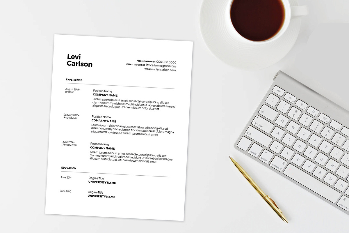 Minimalist Resume Template, a Resume Template by StudioSage (Photo 2 of 4)