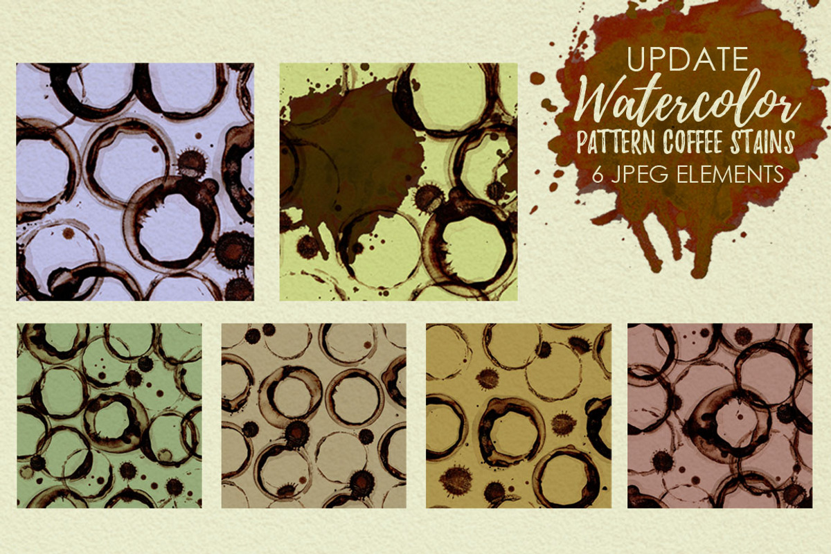 Watercolor Coffee Stains and Stalks, an Illustration by Graphobia (Photo 4 of 10)