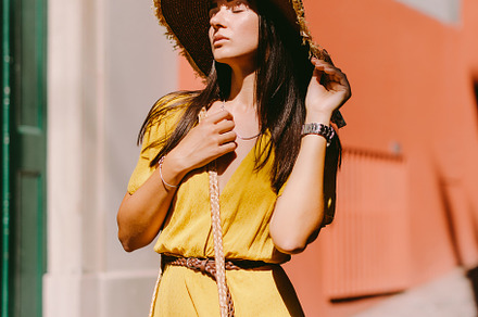 Attractive woman in summer dress and containing accessories, attractive, and, a Beauty & Fashion Photo by Olyryk & Aglo