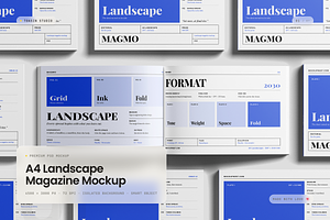A4 Landscape Magazine Mockup