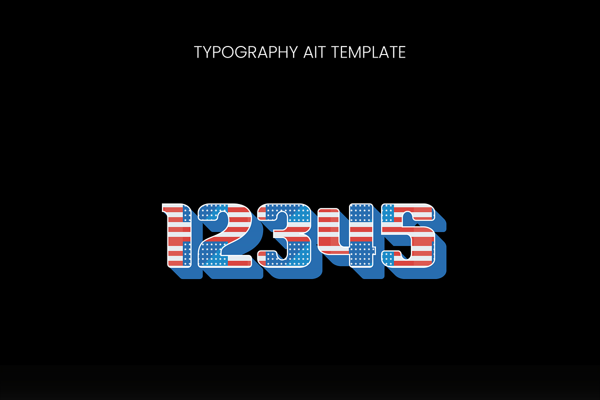 Bold USA Flag 3D Text Effect preview 2
