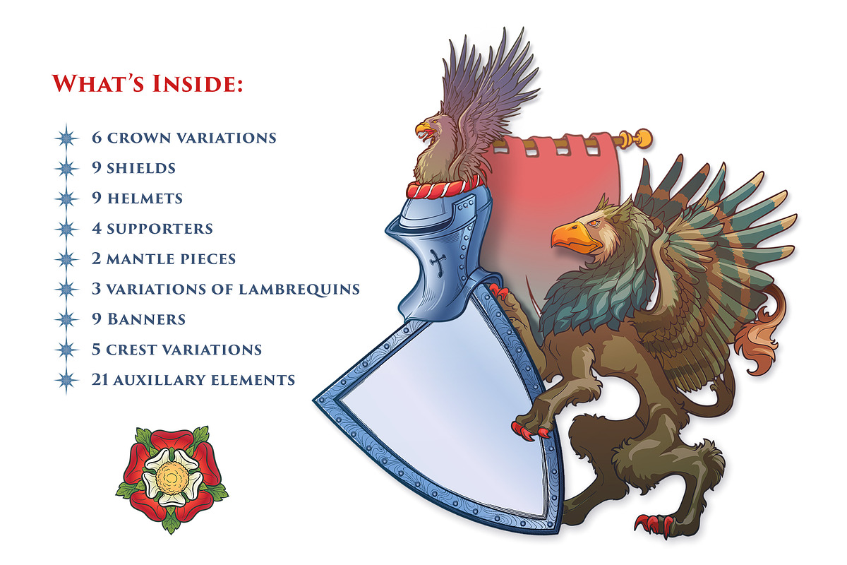 Coat of Arms Construction Kit, an Object Illustration by AntonPix Studio (Photo 3 of 3)