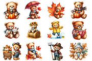 Autumn Teddy Bear Sublimation Png, an Illustration by SinaCreation (Thumbnail 2 of 5)