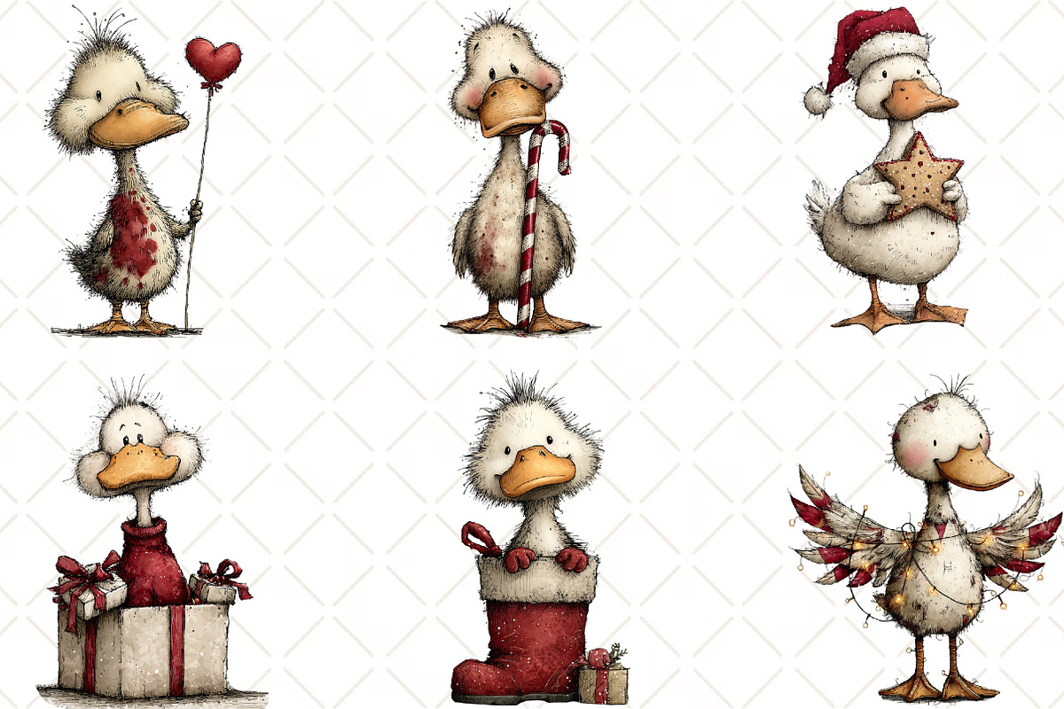 Christmas Duck Clipart, an Illustration by Black Bird Studio (Photo 5 of 6)