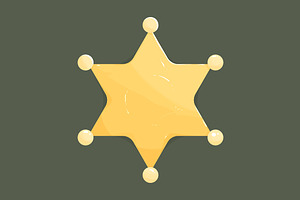 Blank Golden Sheriff Star