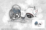 Tech Sketch Art Photoshop Action, an Action Add-On by SlideSalad (Thumbnail 15 of 49)