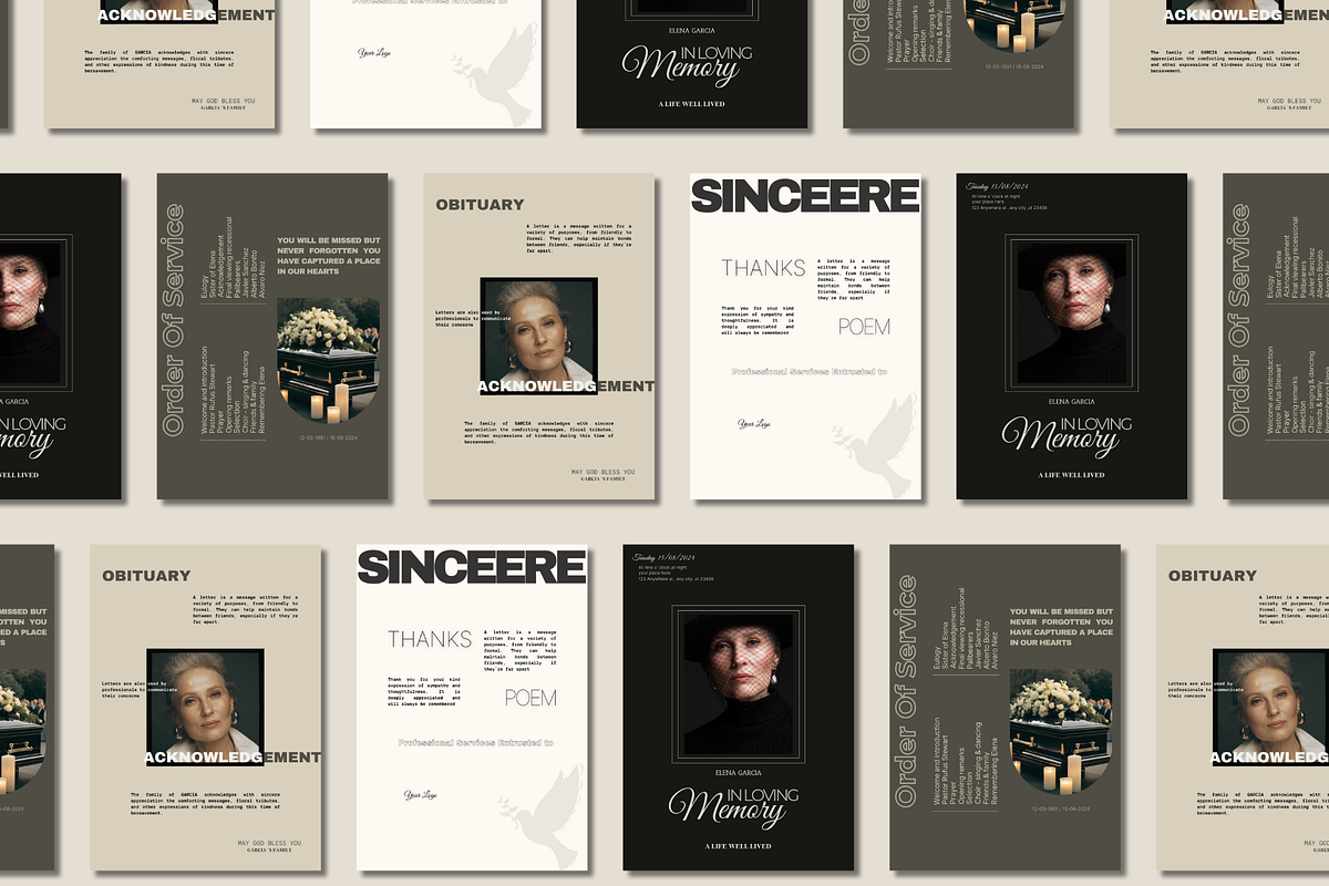 Funeral Program Canva Template, an Invitation Template by Prodesign (Photo 4 of 4)