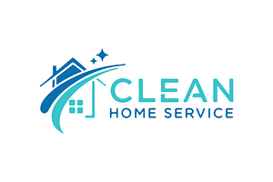 Clean House Service Logo Design Icon