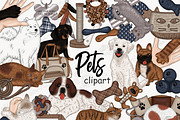 Pets Clipart, an Animal Illustration by GlamArtZhanna (Thumbnail 1 of 5)