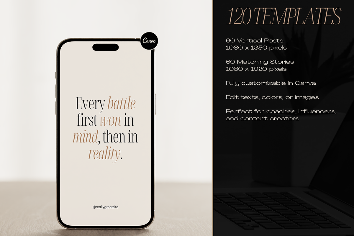 120 Mindset Quotes Instagram Bundle, a Social Media Template by Creatif Foundry (Photo 6 of 8)