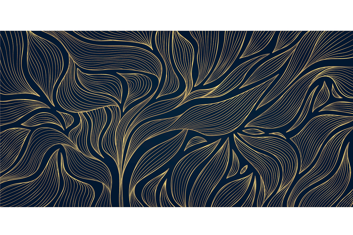Luxury line leaves art deco patterns, a Pattern Graphic by Marylia (Photo 13 of 16)