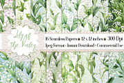 Seamless Lily of the Valley Papers, a Pattern Graphic by ThingsbyLary (Thumbnail 1 of 10)