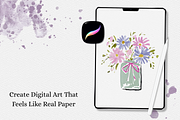 Procreate Watercolor Paper Canvas, a Layer Style Add-On by Wicked Creative (Thumbnail 5 of 7)