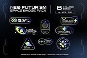 Neo Futurism Space Badge Pack, an Object Illustration by Pitchlook.Studio (Thumbnail 1 of 3)