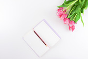 Hero/Flatlay Pink Flowers & notebook, a School & Education Photo by very simple photos (Thumbnail 3 of 3)