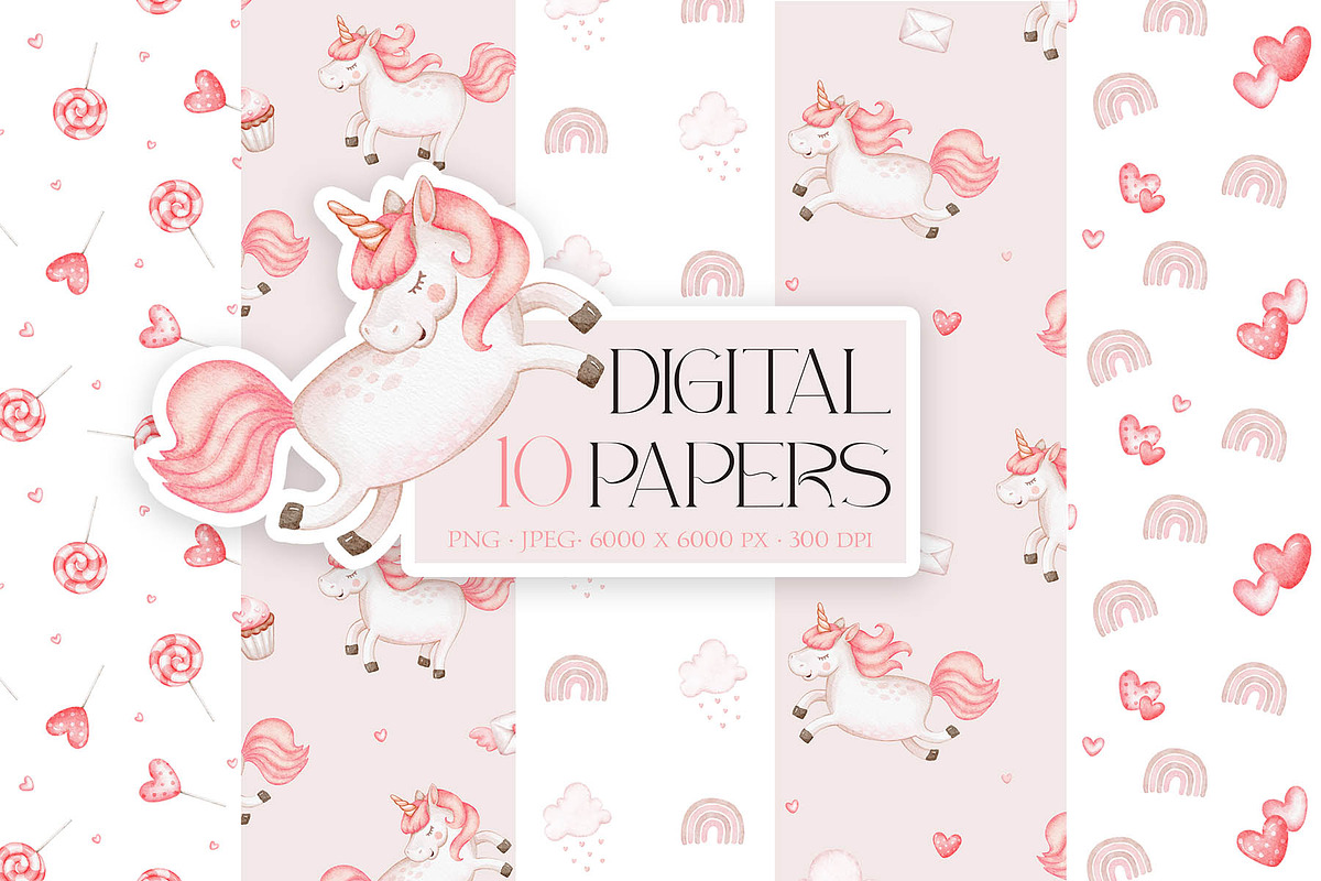 Valentine's Unicorn Set, an Illustration by Eva Katerina (Photo 4 of 8)
