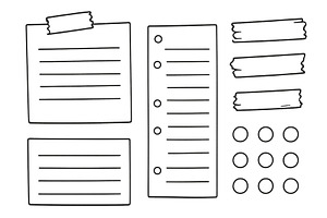 Various blank stationery items, an Illustration by ZinetroN