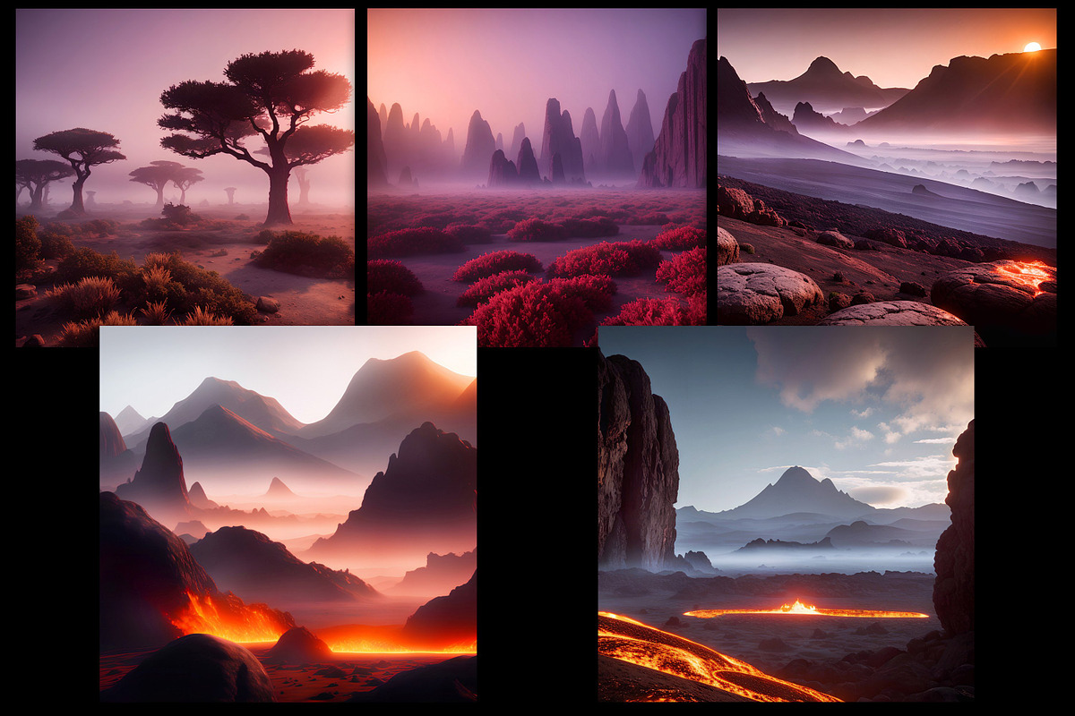 Alien Worlds: Environments, a Decorative Illustration by Sapphire X Designs (Photo 2 of 3)