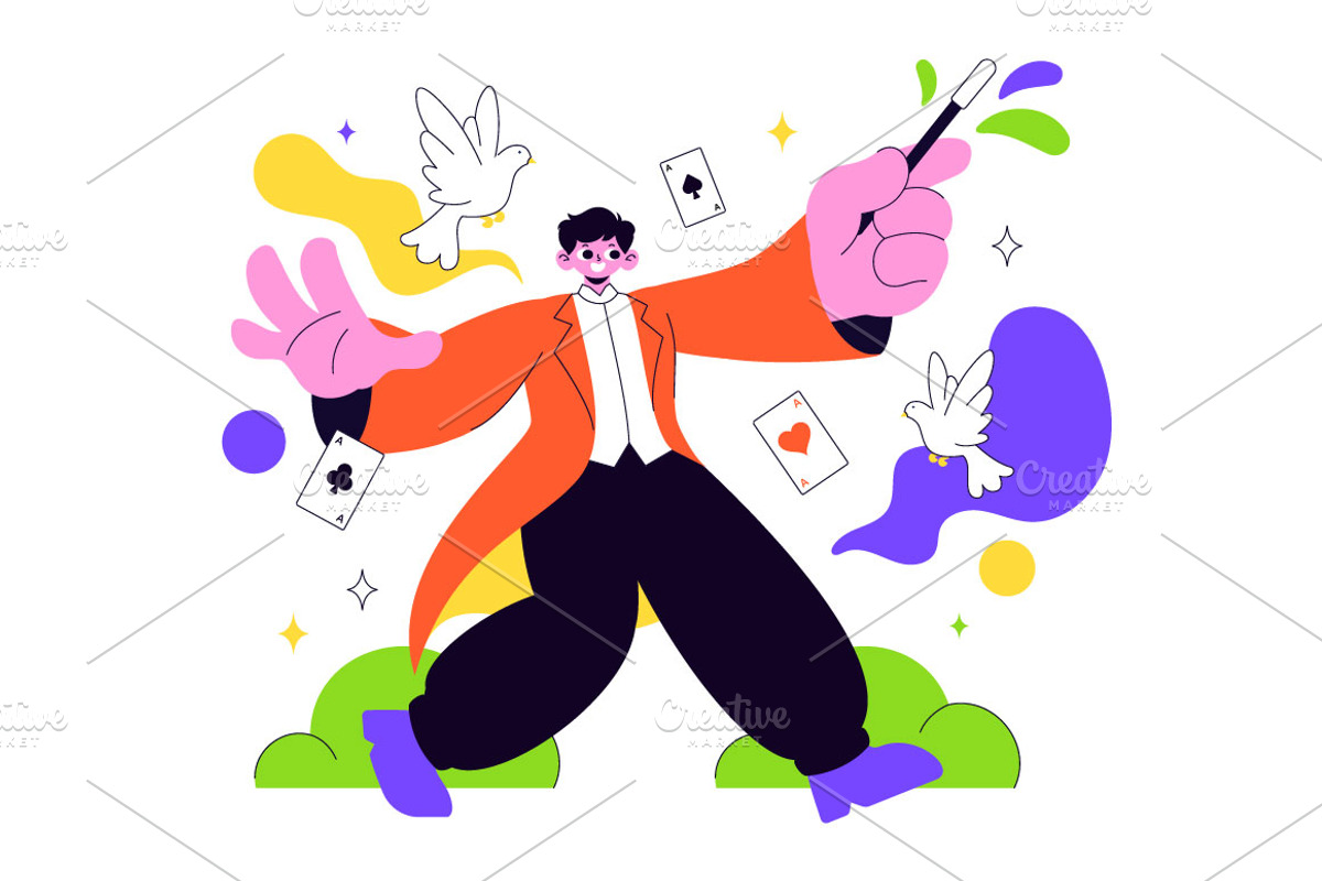 10 Magician Illustration, a Person Illustration by denayunebgt (Photo 4 of 4)