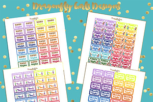 80 Page Rainbow Printable Stickers