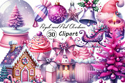 Purple and Pink Christmas Clipart, an Illustration by Creative Art (Thumbnail 1 of 6)