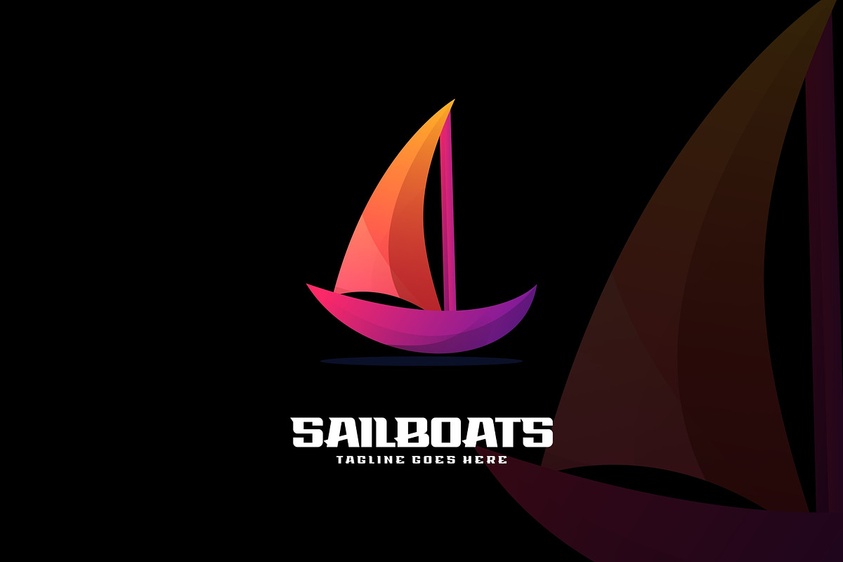 Sailboat Gradient Colorful Logo., a Branding & Logo Template by ModalTampang