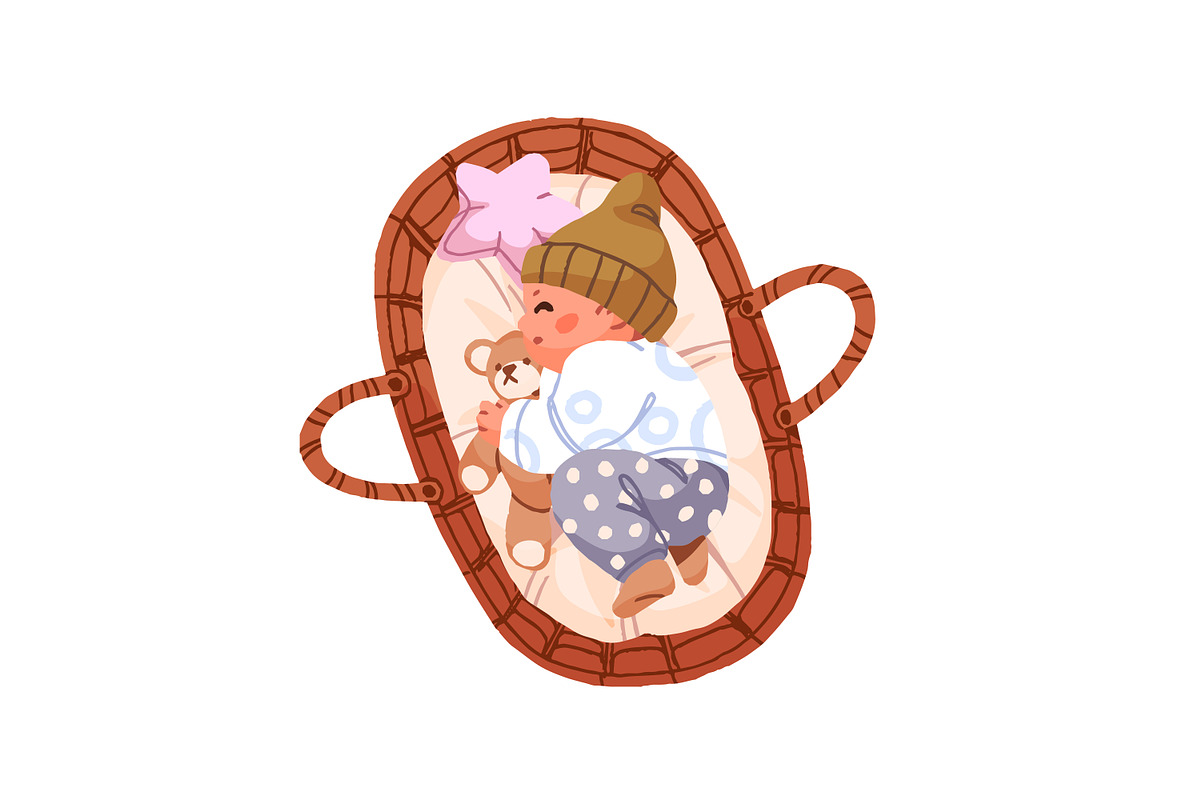 Cute babies sleeping in bed set, a Person Illustration by PaperTrident (Photo 9 of 11)