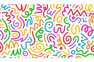 Kid color line squiggle pattern, a Decorative Illustration by Buch&Bee