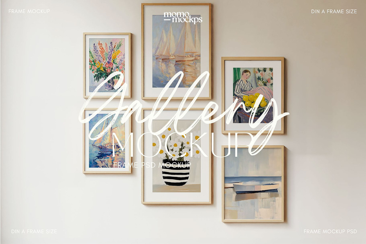 Gallery Wall Art Frame Mockup- PSD, a Household Mockup by momomockps (Photo 1 of 9)