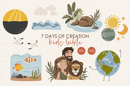 7 Days of Creation clipart, an Education Illustration by ⋒DesignECShop⋒