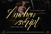 AnichaScript - Modern Elegant Script, a Script Font by MaikoHatta (Thumbnail 1 of 8)