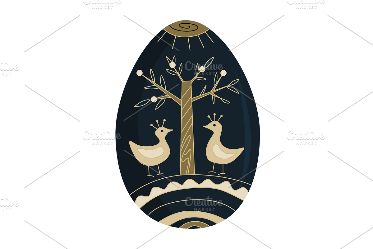 Easter egg decorated with abstract, an Animal Illustration by Toltemara