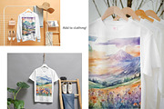 Watercolor Mountain Landscapes Set 5, a Decorative Illustration by Kat's Artful Creations (Thumbnail 5 of 10)