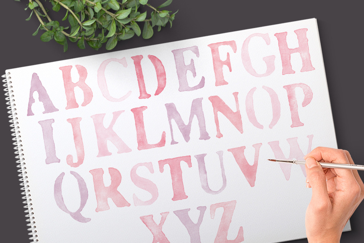 Photoshop Brushes Alphabet Painted preview 5