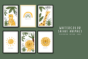 Watercolor Safari Animals, an Animal Illustration by Cute And Wild (Thumbnail 1 of 7)