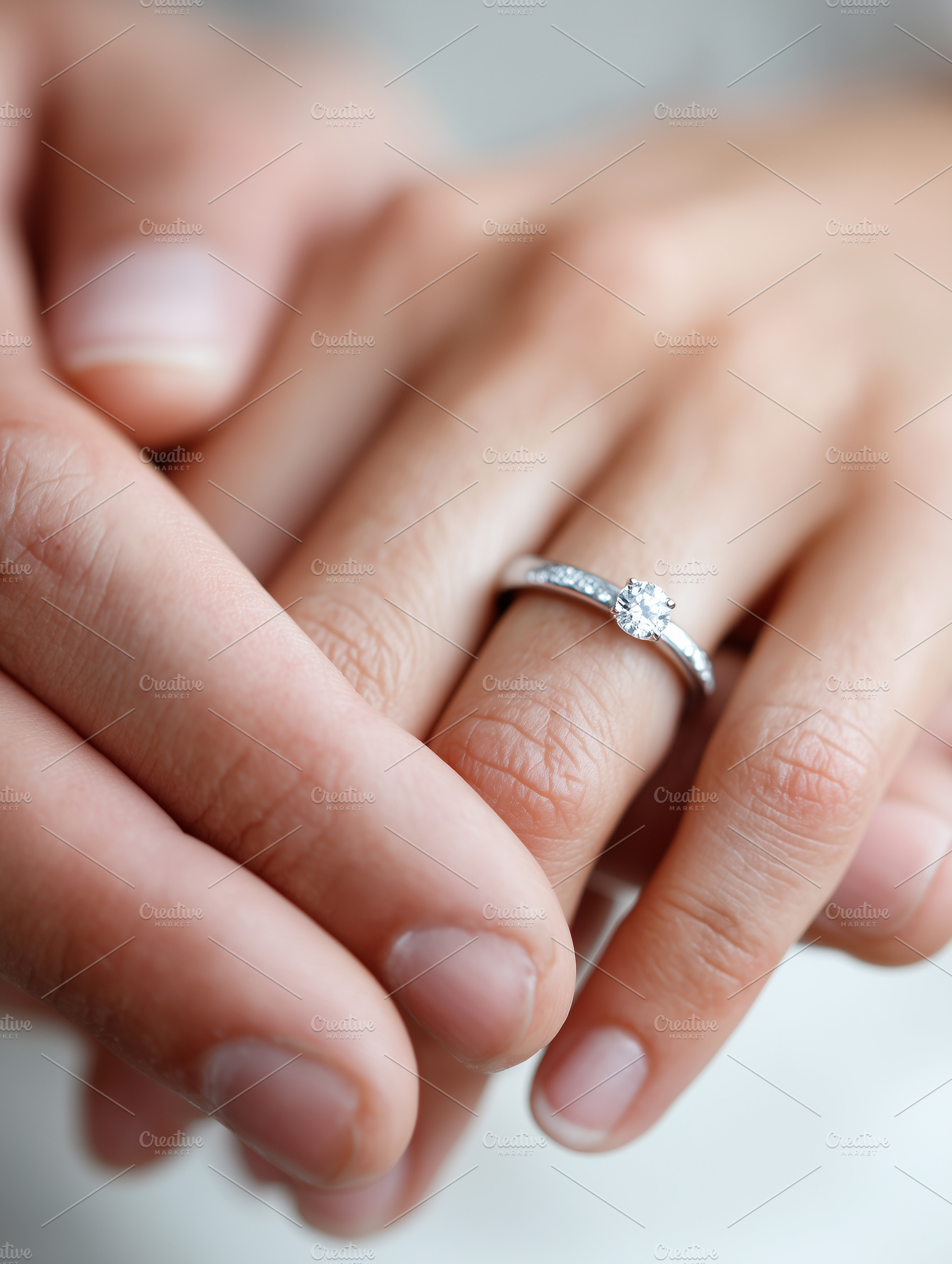 Delicate diamond engagement ring, a Beauty & Fashion Photo by MistyDay