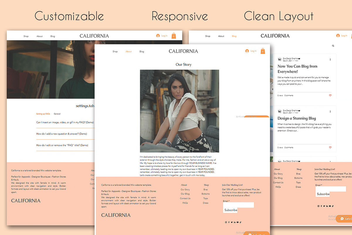 CALIFORNIA - Wix Website Template, a Wix Template by Design Unique (Photo 3 of 7)