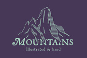 5 Mountain Ranges - By Hand, an Illustration by GhostlyPixels (Thumbnail 1 of 3)