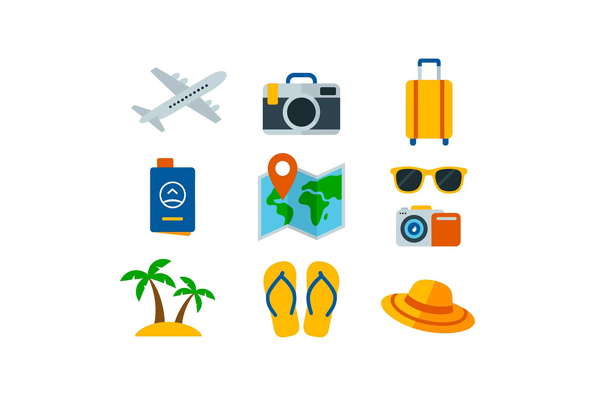 Tropical Beach Travel Icons Pack, an Object Graphic by jahid234 (Photo 5 of 13)