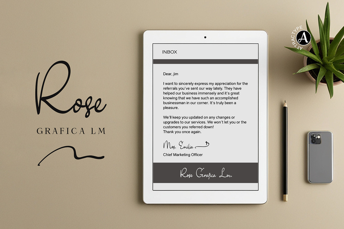 Special Regards Signature Fonts, a Script Font by Attractype (Photo 4 of 8)