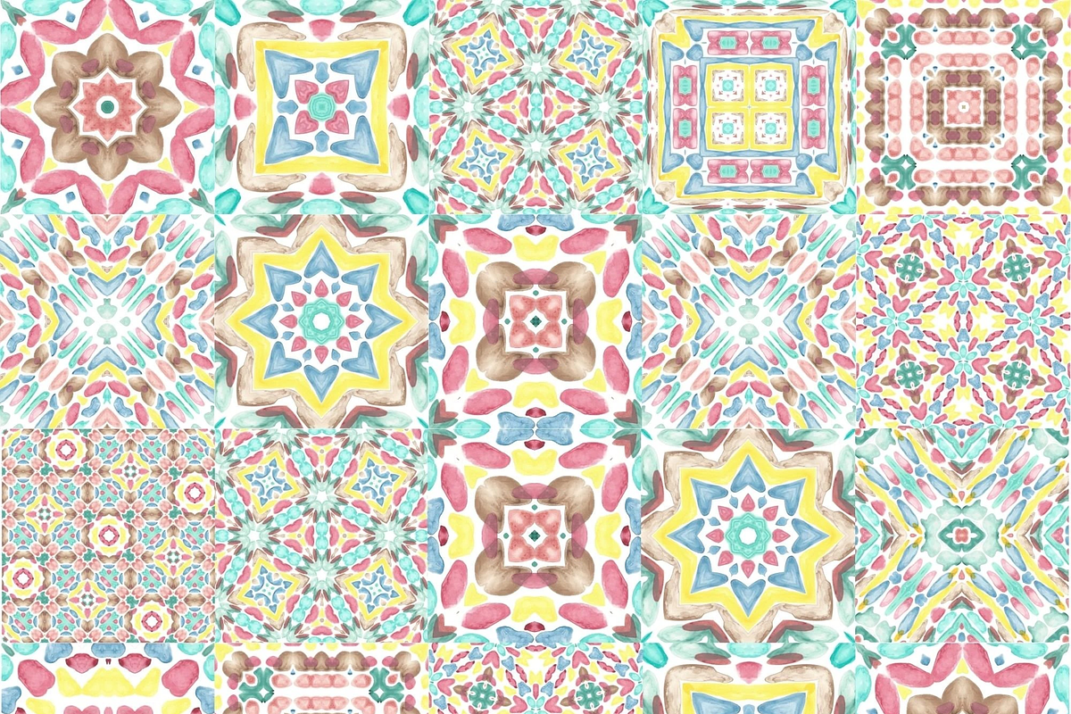 Bright Portuguese Watercolor Pattern, a Pattern Graphic by Gen Aumonier (Photo 6 of 7)