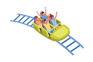 Roller coaster happy people, a Person Illustration by Things for designers