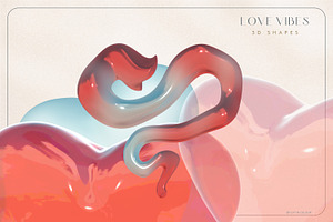 Love Vibes Gradients 3D Shapes