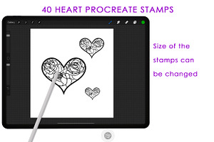 Procreate Heart Stamps 40 Brushes